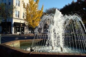 The fountain in Aiken:  Affordable Southern Charm