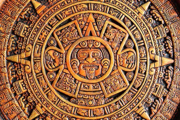 Close up view of a Aztec Calendar