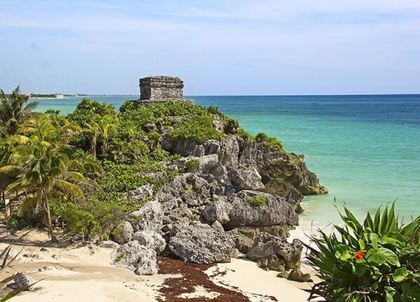 Ruins of the Mayan fortress and temple near Tulum, Mexico